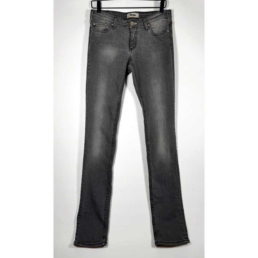 Acne Studios Kex Nightster Jeans Womens 29 x 34 Gray Denim Slim Y2K Minimalist